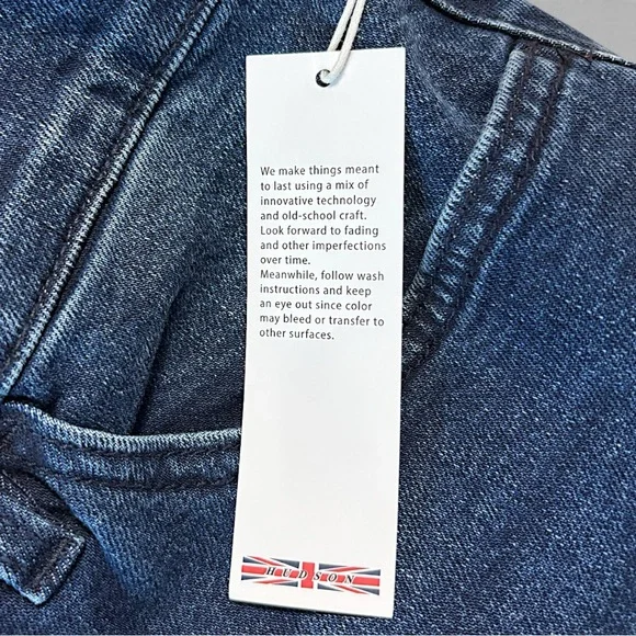 NWT Hudson Jolene Wide Leg Jeans Walker Dark Wash High Rise 30x32